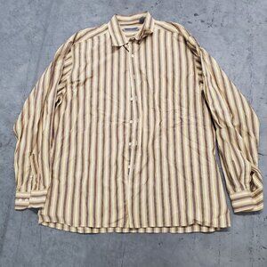 Martin Gordon Mens XL 100% Cotton Striped Button-Up Shirt One Left Sie Pocket